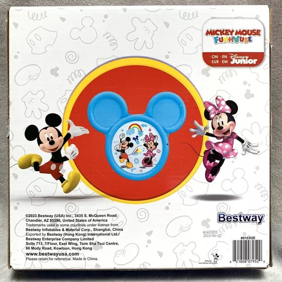 Disney Jr. Mickey & Minnie Mouse Head Shape Inflatable Water Splash Pad 2t NIB - Picture 2 of 2